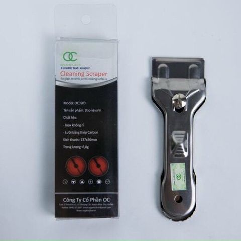 Dao Vệ Sinh Mặt Kính Bếp Từ OC39ID - Thép Không Gỉ, Lưỡi Dao Cacbon - Dụng Cụ Nhà Bếp Tiện Ích Cho Mặt Kính Bếp Sạch Bóng