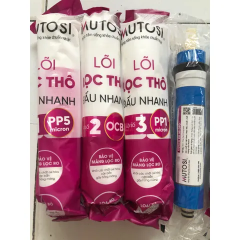 Bộ 10 Lõi Lọc Mutosi Thay Thế Máy MP-360D, MP-S1001 - Lõi 123 Đúc Nâng Cấp Cho Nước Sạch An Toàn