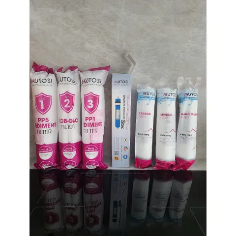 Bộ 7 Lõi Lọc Nước Mutosi Chính Hãng - PP5, OCB, PP1, RO, T33, Mineral, Nano Silver - Nước Sạch An Toàn Cho Gia Đình