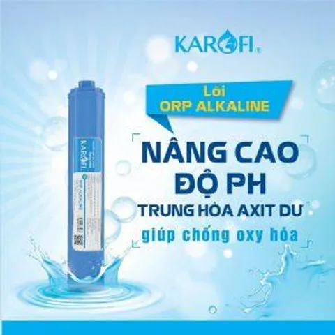 Lõi lọc Karofi số 9 (ORP Alkaline) - Tăng pH, Hỗ trợ trung hòa axit, Giảm lão hóa, Bổ sung khoáng chất, Hàng chính hãng 12 tháng
