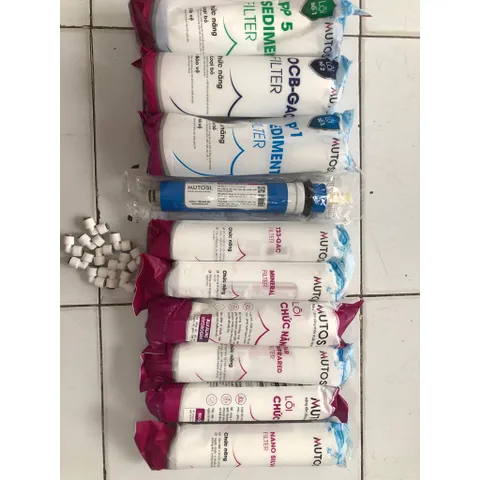 Bộ 10 Lõi Mutosi RO - Lõi 123 Thường, T33, Far, Bioceramic, Mineral, Alkaline, Nanosilver - Bộ Lõi Chức Năng Lọc Nước An Toàn