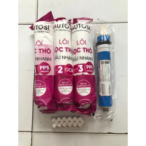 Combo 4 Lõi Thay Thế Mutosi 1234 cho Máy Lọc Nước - Lõi Đúc PP và Than Hoạt Tính, Bảo Vệ và Tăng Cường Chất Lượng Nước