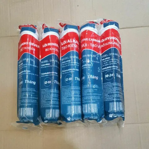 Bộ 5 Lõi Lọc Nước Chức Năng Sunhouse Chính Hãng - Nano Silver, Alkaline, Mineral, Active Carbon, Hydrogen Thay Thế 12-18 Tháng