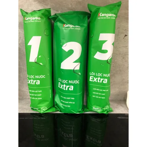 Bộ 3 Lõi Lọc Nước Kangaroo 1,2,3 Chính Hãng - Lõi Lọc PP 5 Micron, G.A.C Than Hoạt Tính, Lọc Bảo Vệ Màng RO