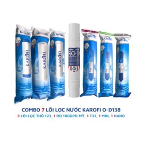 Combo 7 Lõi Lọc Karofi Chính Hãng - Thay Thế Cho Máy O-D138, Bảo Vệ Nguồn Nước Sạch, An Toàn Cho Gia Đình