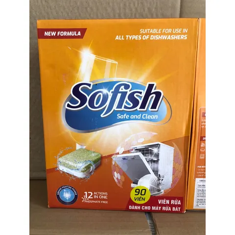 Viên rửa chén bát SOFISH 90 viên - Hàng chính hãng, hiệu quả làm sạch nhanh chóng cho máy rửa chén Bosch, Teka, Hafele và nhiều thương hiệu khác