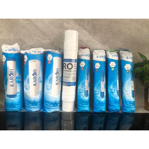 Bộ 8 Lõi Thay Thế KAROFI Chính Hãng - PP5, GAC, PP1, RO 100 GPD Hàn Quốc - Bảo Vệ Nguồn Nước Tinh Khiết Cho Gia Đình