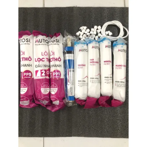 Bộ 8 Lõi Lọc Nối Nhanh Mutosi Chính Hãng - Thay Thế Máy Lọc Nước MP-350-BKQ - Lõi Đúc Chất Lượng Cao
