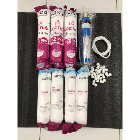 Bộ 8 Lõi Lọc Nối Nhanh Mutosi Chính Hãng - Thay Thế Máy Lọc Nước MP-350-BKQ - Lõi Đúc Chất Lượng Cao