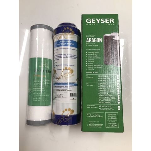 Bộ lõi lọc nước Nano Geyser TK - Lõi PP 5 micron, Lõi Cation, Lõi Than Hoạt Tính và Lõi Aragon 4 Trong 1 - Sạch Nước, Tiện Ích Cho Gia Đình