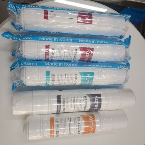Bộ 5 Lõi Lọc Nước Korihome - 2 Lõi Sediment, Precarbon, Màng RO 80GPD, Lõi Postcarbon Thay Thế Máy WPK-612