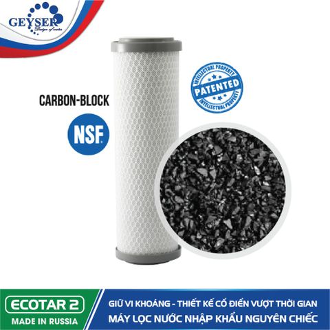 Bộ 3 Lõi Lọc Nước Geyser Ecotar 2 Chính Hãng - Thay Thế Hiệu Quả cho Máy Lọc Nước, Lọc Thô, Diệt Khuẩn và Hấp Thụ Mùi