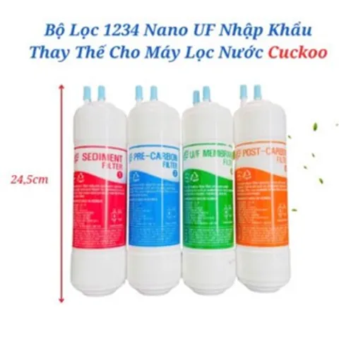 Bộ 4 Lõi Lọc Nước U/F 25cm - Lõi Thay Thế cho Máy Lọc Nước Hàn Quốc, Bảo Đảm Nguồn Nước Sạch và An Toàn