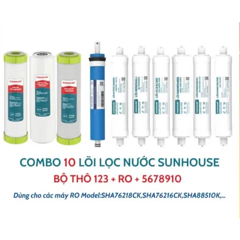 Combo 10 Lõi Lọc Sunhouse Chính Hãng - Lọc Sạch Vi Khuẩn, Cung Cấp Khoáng Chất, Bảo Vệ Sức Khỏe Gia Đình