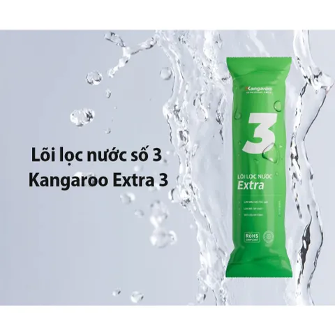Bộ 3 Lõi Lọc Nước Kangaroo Extra - Tiêu Chuẩn 240 Lít/giờ, Dễ Dàng Tháo Lắp, Loại Bỏ Tạp Chất, Chất Hữu Cơ và Clo Dư
