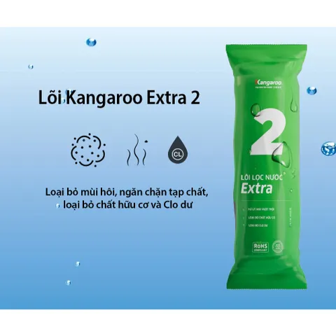 Bộ 3 Lõi Lọc Nước Kangaroo Extra - Tiêu Chuẩn 240 Lít/giờ, Dễ Dàng Tháo Lắp, Loại Bỏ Tạp Chất, Chất Hữu Cơ và Clo Dư
