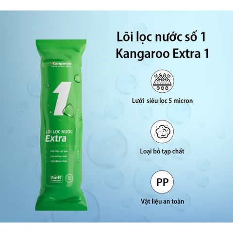 Bộ 3 Lõi Lọc Nước Kangaroo Extra - Tiêu Chuẩn 240 Lít/giờ, Dễ Dàng Tháo Lắp, Loại Bỏ Tạp Chất, Chất Hữu Cơ và Clo Dư