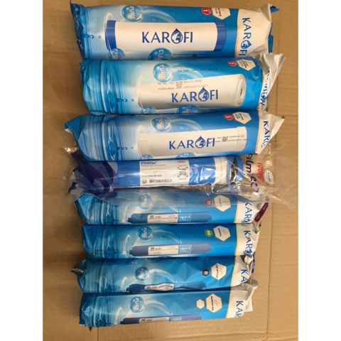 Combo 8 Lõi Lọc Nước Karofi Chính Hãng - Bộ Bảy Lõi Smax Duo, RO, T33, Khoáng, Hồng Ngoại, Nano Bạc, Giải Khát An Toàn