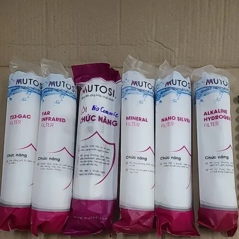 Bộ 6 lõi lọc nước Mutosi T33-Infar - Bioceramic, Mineral, Alkaline, Nano Silver - Giải pháp nước sạch và khỏe mạnh