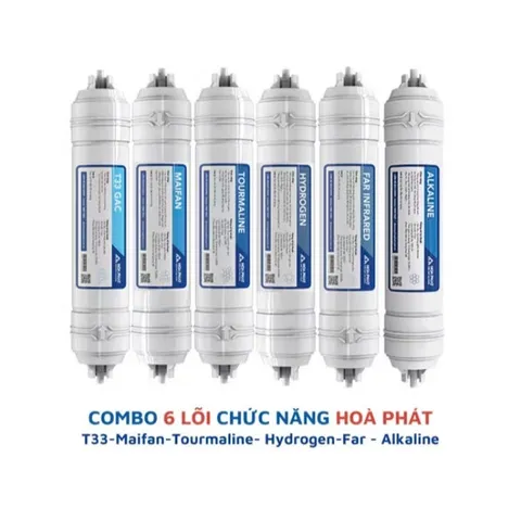 Bộ 6 Lõi Lọc Chức Năng Tạo Khoáng Hòa Phát - Lõi Than Hoạt Tính, Nâng Cao pH, Bổ Sung Khoáng Chất Cho Nước Sạch Hàng Ngày