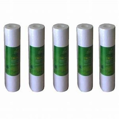 Bộ 10 Lõi Lọc Nước 10 inch PP5 MICRON - Loại bỏ Chất Bẩn > 5 Micron cho Máy RO và Nano