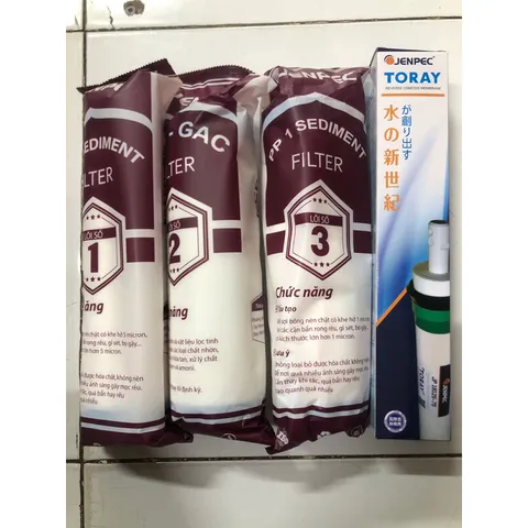 Combo Lõi Lọc Nước JENPEC 1234 Chính Hãng - Bộ 4 Lõi Cho Máy Lọc RO, Bảo Vệ Nguồn Nước Sạch, An Toàn Cho Gia Đình