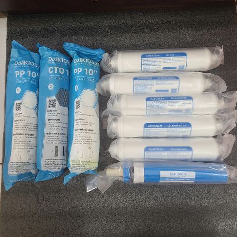 Bộ 9 Lõi Lọc Daikiosan Chính Hãng - Thay Thế Máy Lọc Nước RO, Lọc Cặn, Khử Mùi, Tăng Cường Khoáng Chất, Diệt Khuẩn, Nước Sạch An Toàn