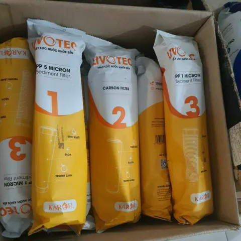 Bộ 3 Lõi Lọc Nước 123 Livotec Chuyên Thay Thế Cho Máy Lọc Nước RO Karofi - Chính Hãng, Loại Bỏ Tạp Chất Hiệu Quả