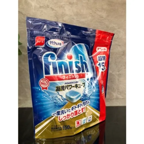 Viên rửa bát Finish Nhật túi 150 viên - Hàng chính hãng - Chuyên dùng cho các máy rửa chén : Bosch, Teka, Hafele,Fagor..