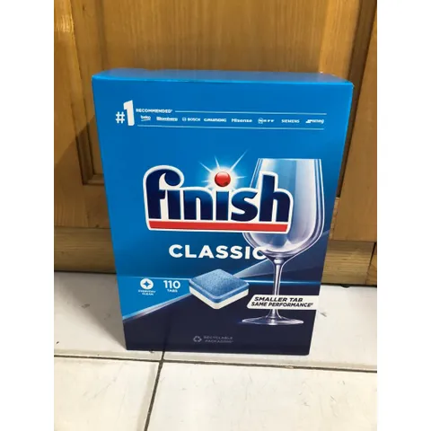 Hộp Viên rửa chén FINISH CLASSIC 110 Viên – Cho chén đĩa luôn luôn sạch bóng -  Giúp diệt khuẩn , Loại bỏ bụi bẩn
