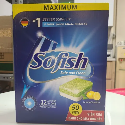 Viên rửa chén bát SOFISH 50 viên chính hãng - Tẩy rửa hiệu quả cho máy rửa chén Bosch, Teka, Hafele và nhiều loại khác