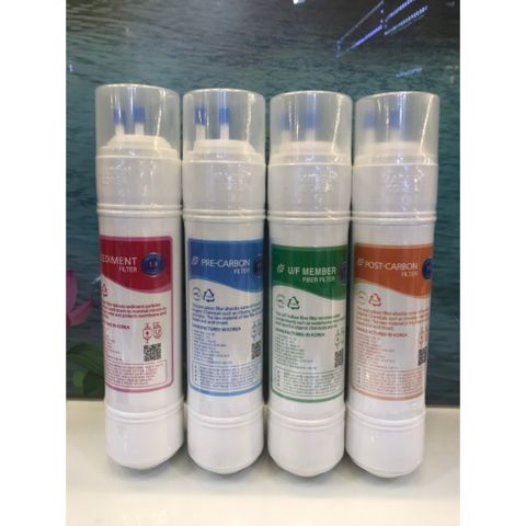 Bộ 4 Lõi Lọc đầu U : [SEDIMENT ,PRE CARBON ,UF MEMBER,POST CARBON] - dùng cho máy lọc nước Nhập khẩu Hàn Quốc korea