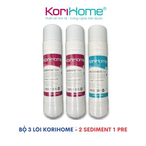 Combo 3 Lõi Lọc Nước Korihome Chính Hãng - 2 Lõi Sediment & 1 Lõi Precarbon Chất Lượng Cao từ Hàn Quốc
