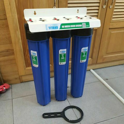 Bộ Lọc Nước Gia Đình 3 Cốc 20 Inch - Khử Canxi, Sắt, Clo và Nước Nhiễm Phèn - Hệ Thống Lọc Nước Tiện Lợi
