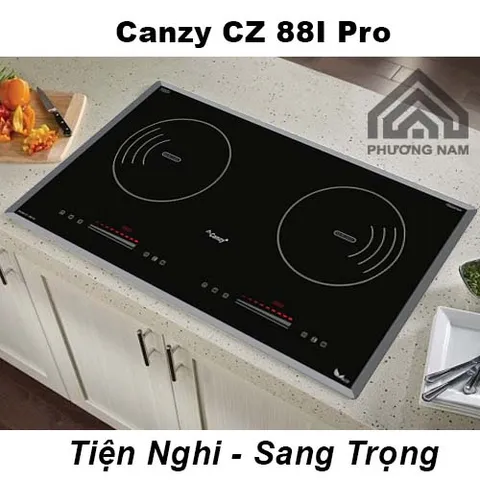 Bếp từ đôi Canzy CZ 88I pro - Xuất xứ	Malaysia - Sử dụng Mặt kính	Schott ceran của Đức vát cạnh sang trọng