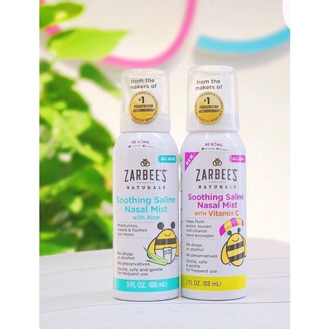 Xịt Mũi Vô Trùng Zarbee Natural 88ml - An Toàn Cho Bé, Làm Sạch Khoang Mũi, Giảm Nghẹt Mũi, Hương Nho Thích Thú
