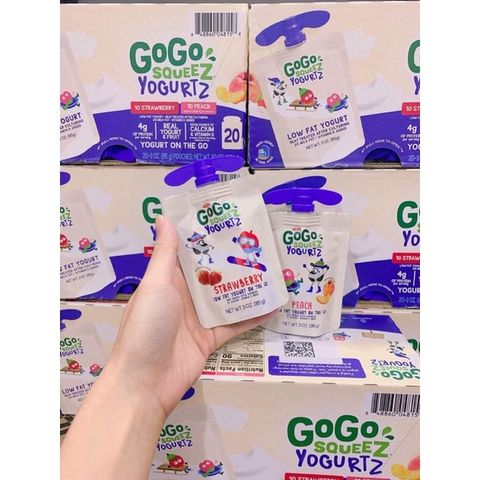 Sữa chua GoGo Squeez cho bé 6 tháng trở lên - An toàn, tự nhiên, không đường, giàu probiotic, vị ngọt hấp dẫn, không chứa chất bảo quản