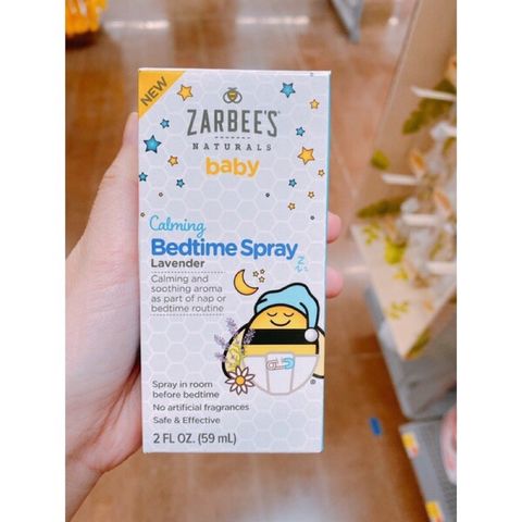 [ Hàng Mỹ ] Xịt phòng ngủ ngon cho bé Zarbee's Calming Bedtime Spray - 59ml