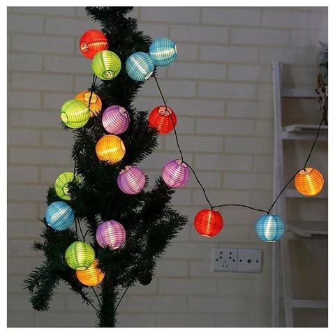 Combo 10/20 Lồng Đèn Vải Mini 7.5cm - Trang Trí Noel, Tết, Nhà Cửa, Sân Vườn - Nhiều Màu Sắc Rực Rỡ, Dễ Dàng Treo Ngoài Trời