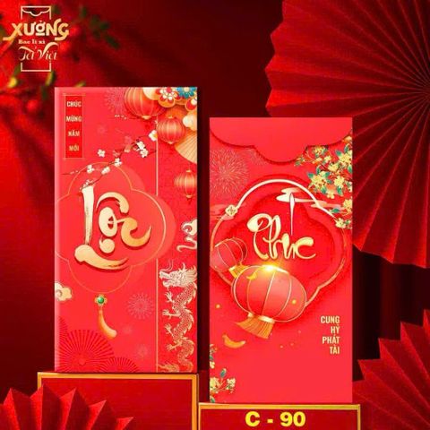 Set 50/100 Bao Lì Xì Đỏ Mừng Tuổi - Giấy Dày Tươi Sáng, Nhiều Mẫu Đẹp Cho Tết Nguyên Đán - Quà Tặng May Mắn Năm Mới