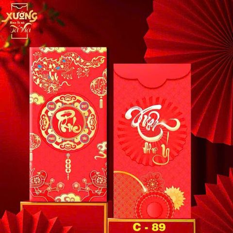 Set 50/100 Bao Lì Xì Đỏ Mừng Tuổi - Giấy Dày Tươi Sáng, Nhiều Mẫu Đẹp Cho Tết Nguyên Đán - Quà Tặng May Mắn Năm Mới