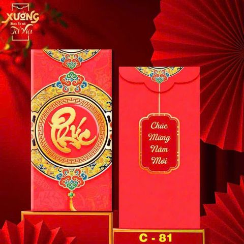 Set 50/100 Bao Lì Xì Đỏ Mừng Tuổi - Giấy Dày Tươi Sáng, Nhiều Mẫu Đẹp Cho Tết Nguyên Đán - Quà Tặng May Mắn Năm Mới
