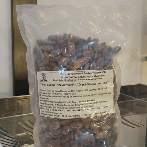 Hạt Cacao Lên Men Sấy Khô DEVA 500gr - Nguyên Liệu Làm Bánh, Sô Cô La, Trang Trí Bánh Chất Lượng Cao, UTZ Certified