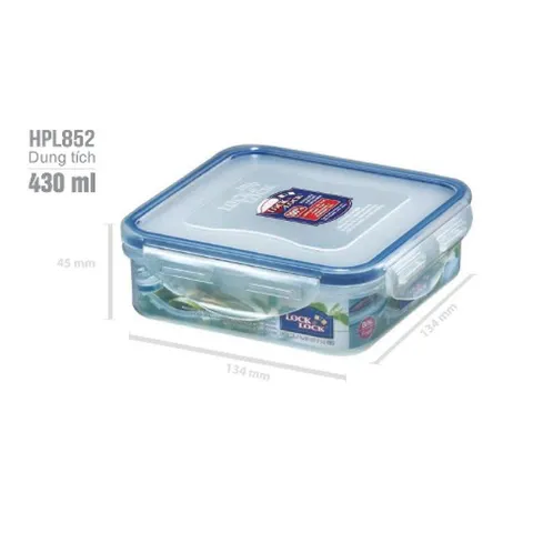 Hộp Bảo Quản Nhựa Hình Vuông LocknLock HPL854 - Dung Tích 600ml, An Toàn Trong Lò Vi Sóng, Máy Rửa Bát, Kín Hơi, Dễ Vệ Sinh
