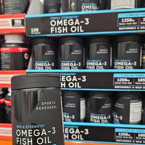 Viên uống Dầu cá SR Triple Strength Omega-3 Fish Oil 150 viên - Bổ sung Omega-3 cao cấp, hỗ trợ sức khỏe tim mạch và não bộ, chính hãng Mỹ