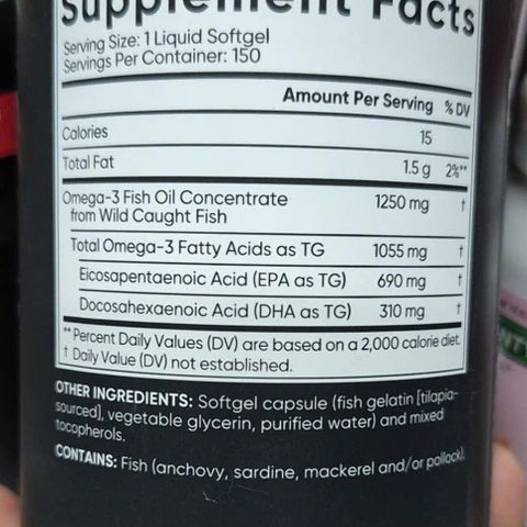Viên uống Dầu cá SR Triple Strength Omega-3 Fish Oil 150 viên - Bổ sung Omega-3 cao cấp, hỗ trợ sức khỏe tim mạch và não bộ, chính hãng Mỹ