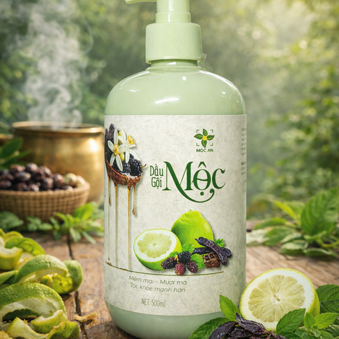 [MUA 1 TẶNG 1] Dầu Gội Cao Cấp MỘC AN 500ml - Chiết Xuất Dầu Bưởi, Bồ Kết, Hương Nhu, Dâu Tằm - Tự Nhiên Giảm Rụng Tóc, Dưỡng Ẩm Da Đầu