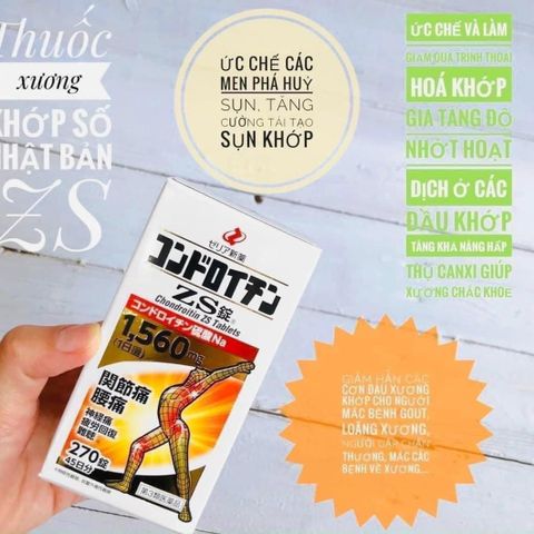 Viên Uống Bổ Xương Khớp Nhật Bản Zeria ZS 1560mg - Hỗ Trợ Khớp - 270 Viên - Sản Phẩm Chất Lượng Cao Nội Địa Nhật