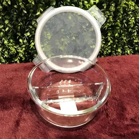 Hộp Thủy Tinh Chịu Nhiệt 2 Ngăn LocknLock LLG861D 900ml - Đựng Thực Phẩm An Toàn, Chịu Nhiệt Lên Đến 400°C, Dễ Dàng Sử Dụng Trong Lò Vi Sóng