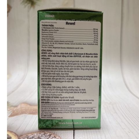 Viên Uống Hewel Ecogreen 30 Viên - Hỗ Trợ Thải Độc Gan, Bảo Vệ Sức Khỏe - Chiết Xuất Thiên Nhiên, Phù Hợp Với Người Mắc Bệnh Gan